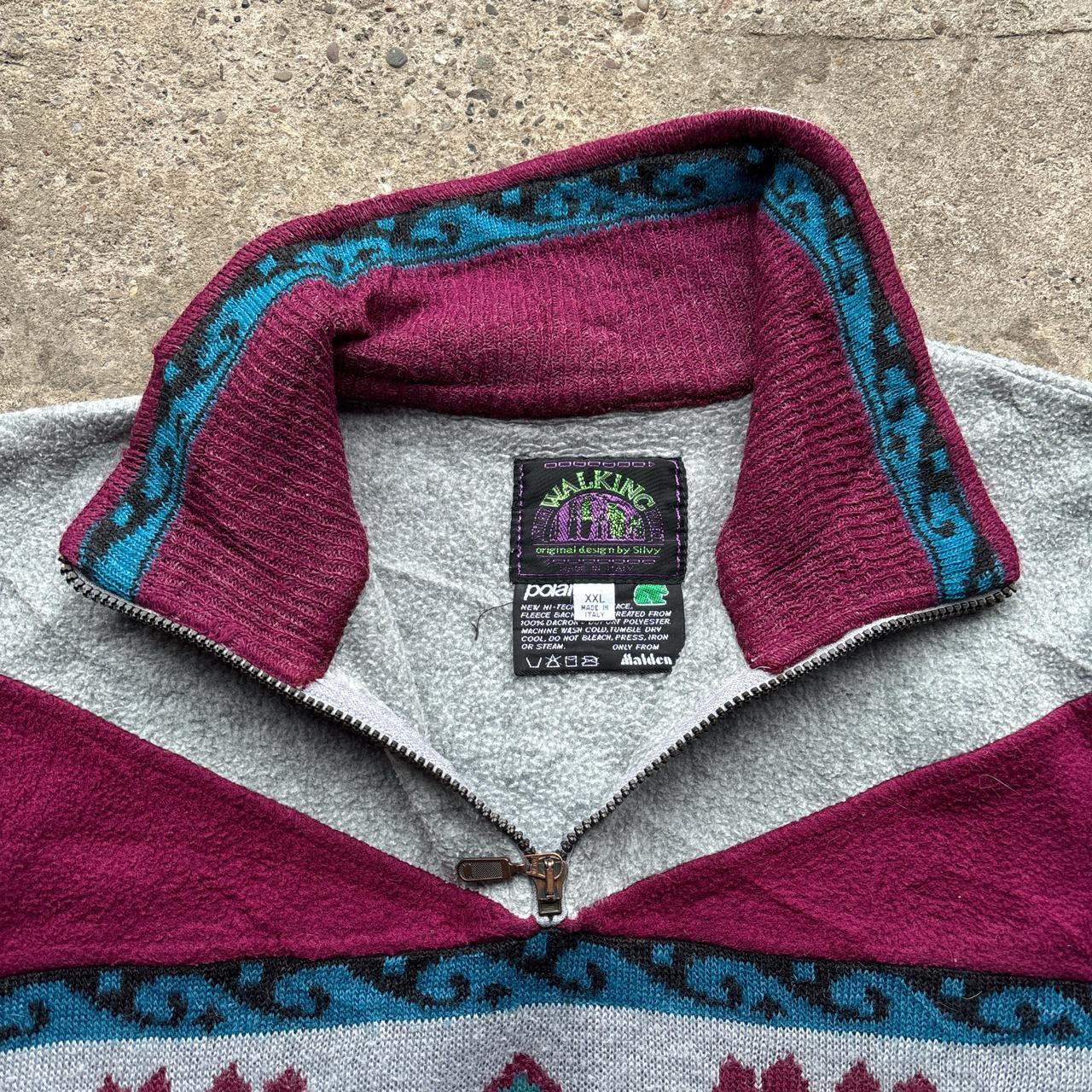 Grey and burgundy Polarite x Walking by Silvy fleece