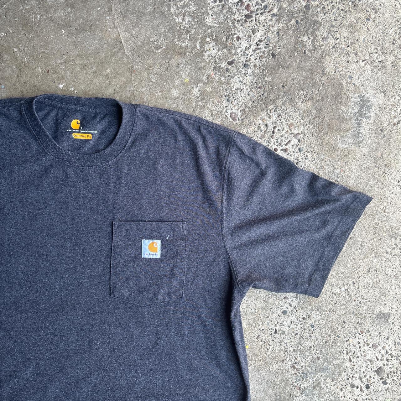 Textured Grey Single Pocket Carhartt T-Shirt - L