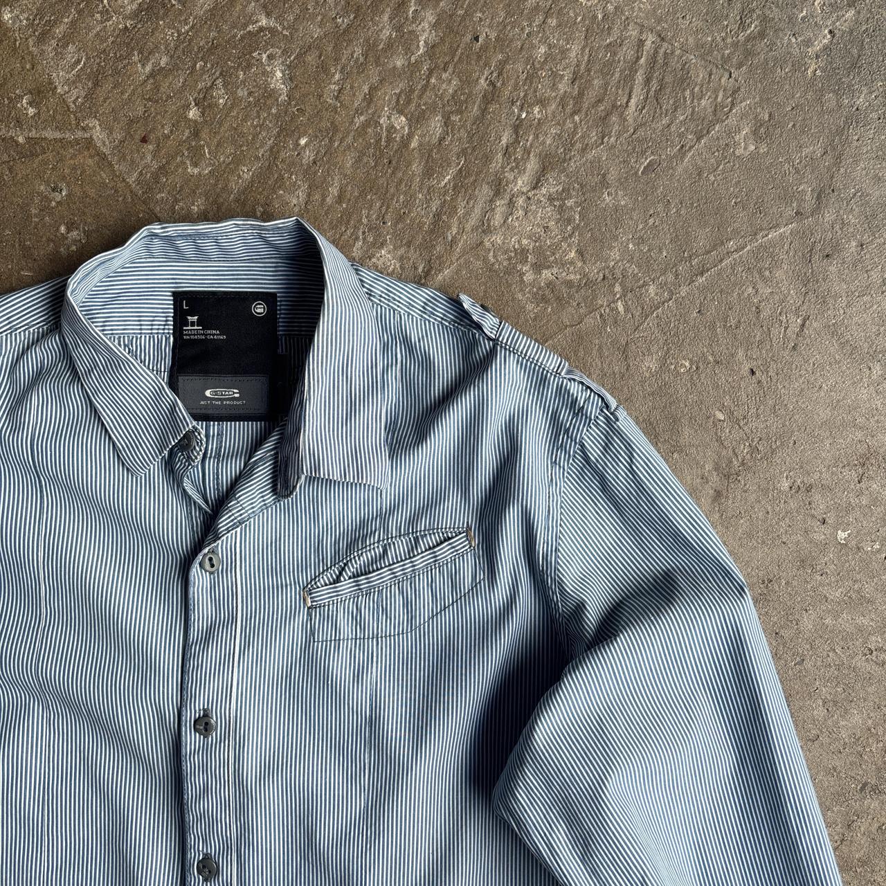 Blue & White G-STAR Long-Sleeve Shirt