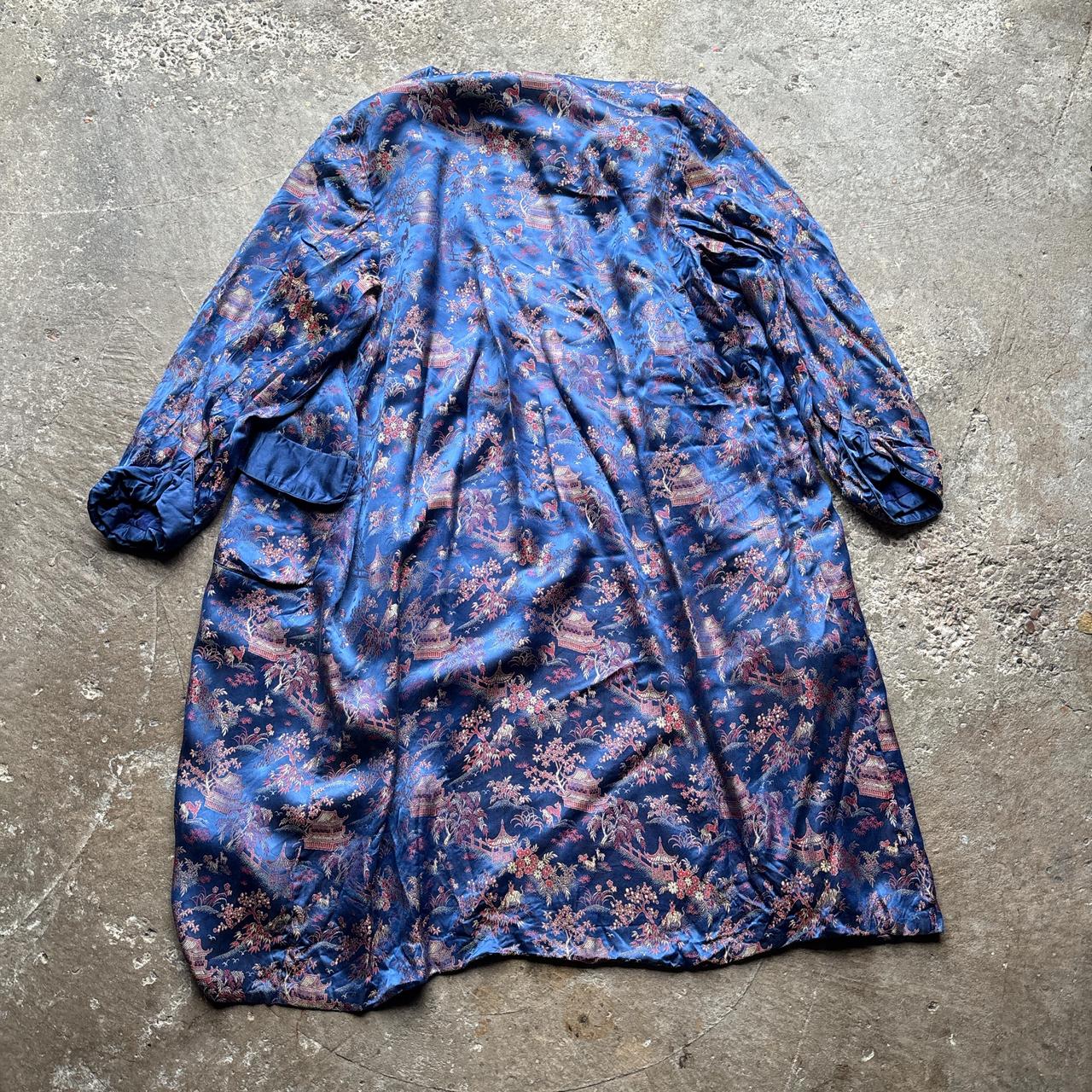 Vintage Blue Chinese dressing gown - 48C / L