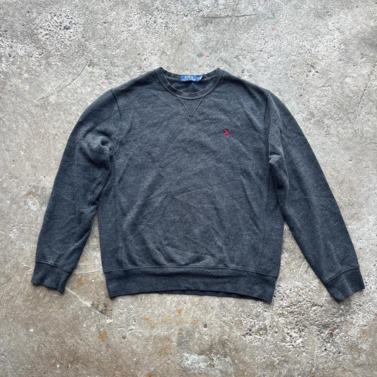 Grey Ralph Lauren sweatshirt with red pony