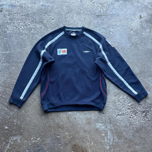 00s Navy Umbro Pr Training England Sweatshirt - XL