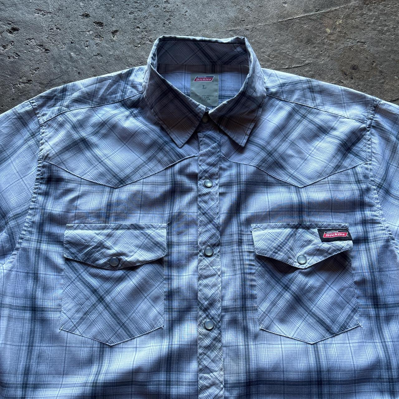 Grey chequered Dickies Western Shirt - L