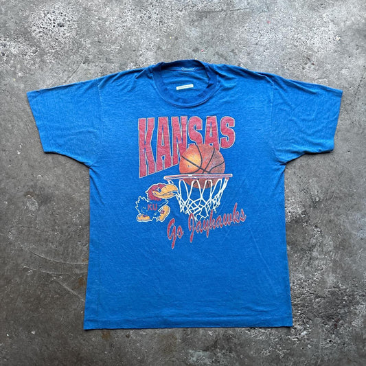 Blue Kansas Jayhawks graphic tee