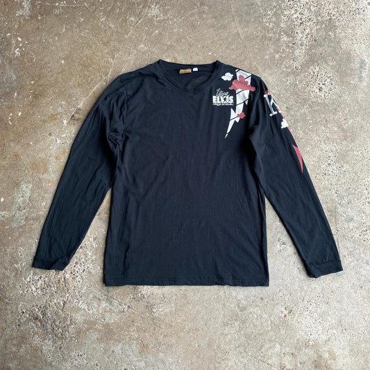 Black Graphic Elvis Presley Long Sleeve T-Shirt - M