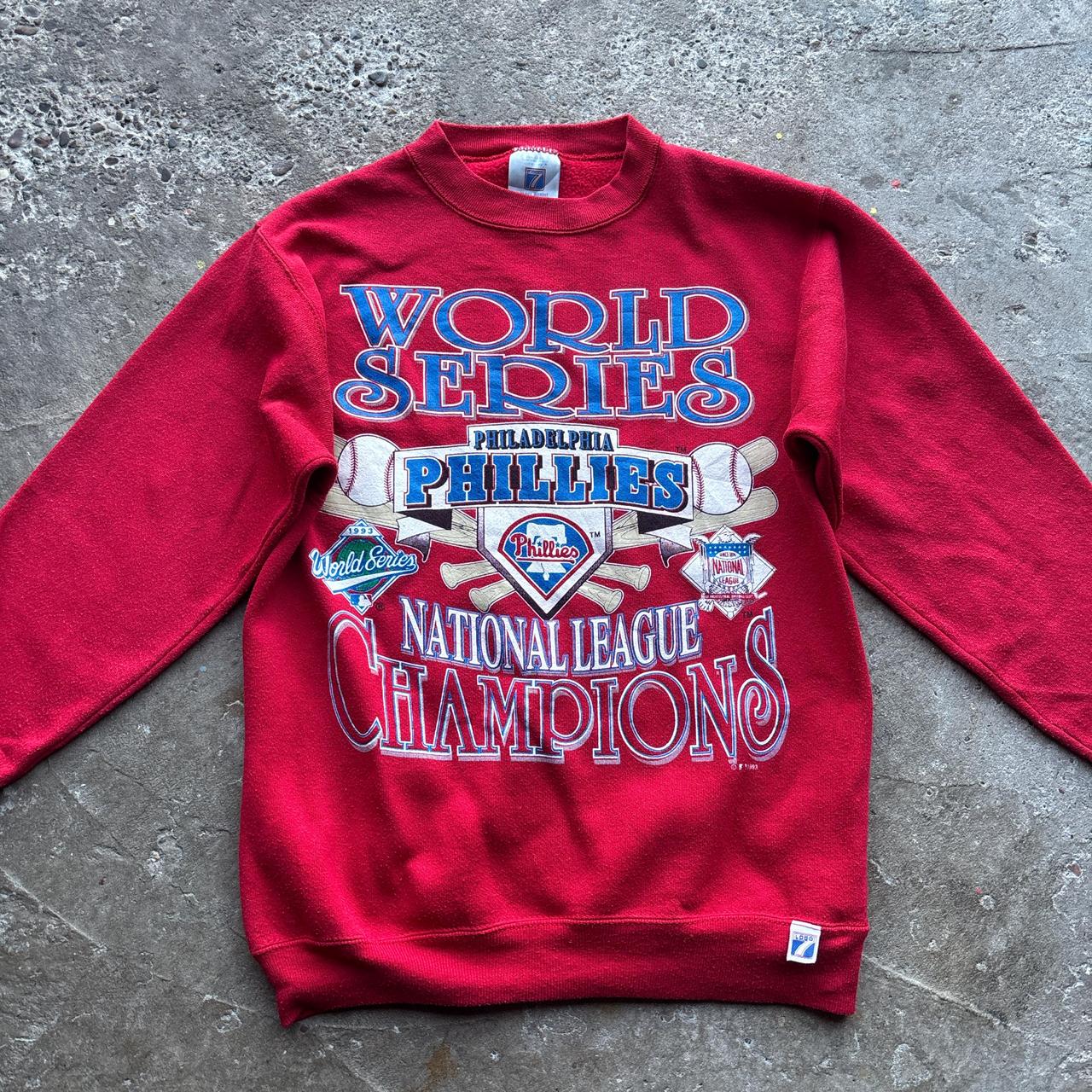 90s Red Phillies World Series sweatshirt - S