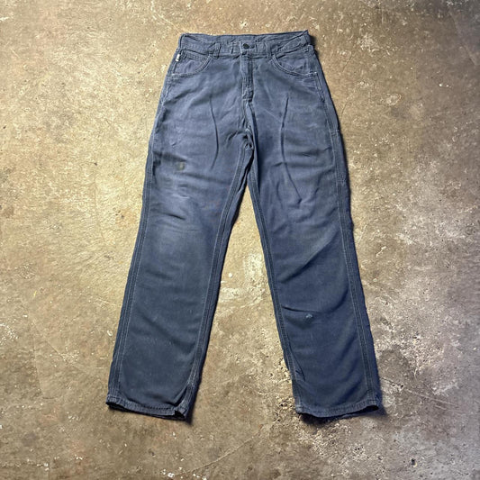 Navy Carhartt FR Cotton Carpenter Trousers - W31
