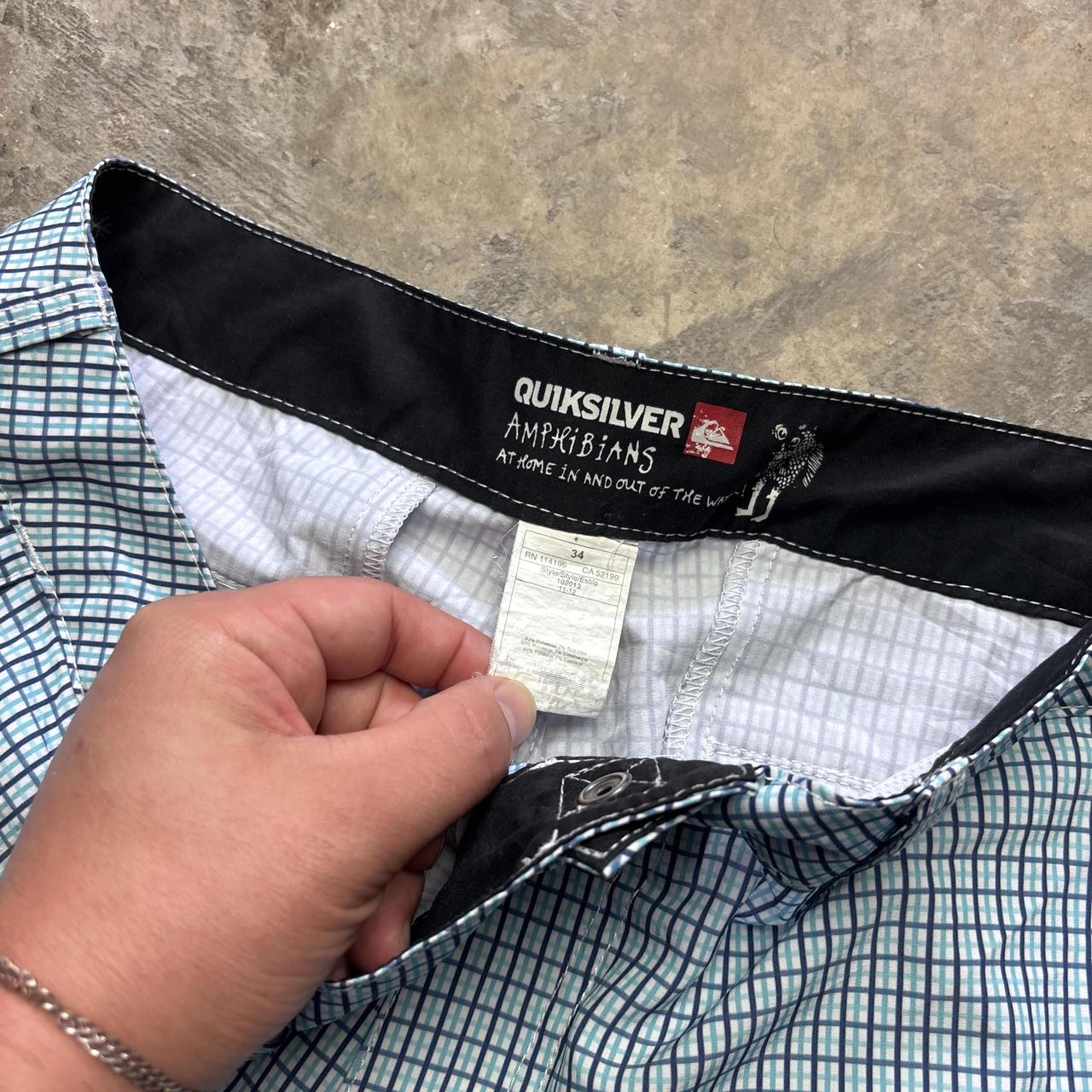 Blue chequered Quiksilver board shorts - W34
