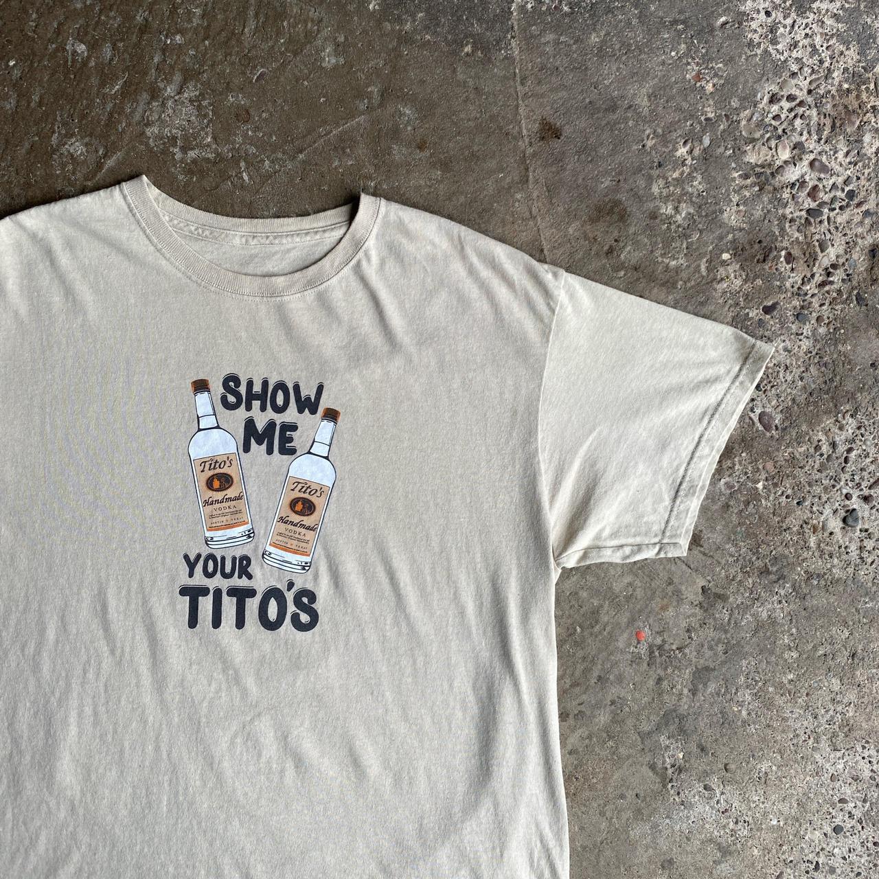 Cream Graphic Bar T-Shirt - M