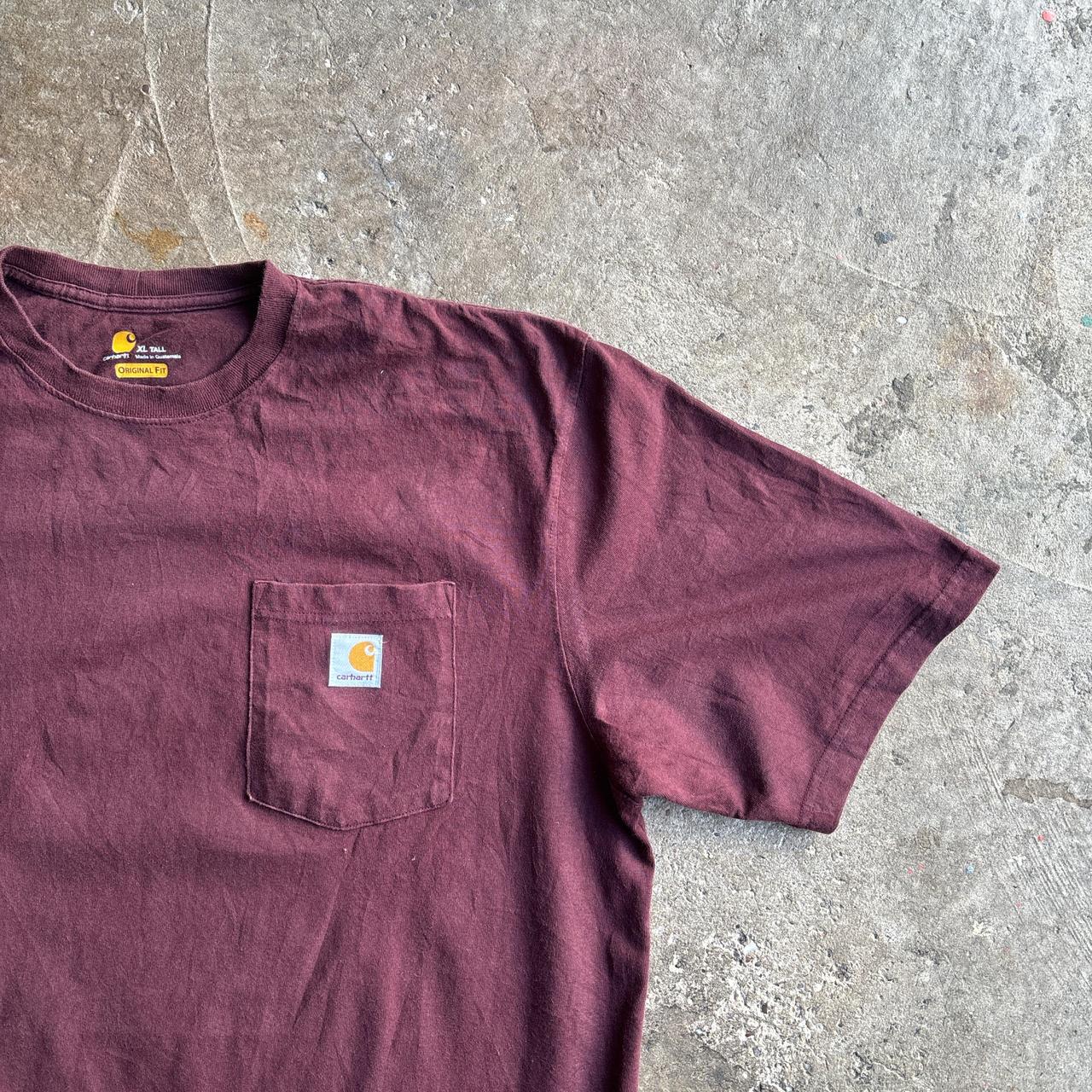 Burgundy Carhartt Single Pocket T-Shirt