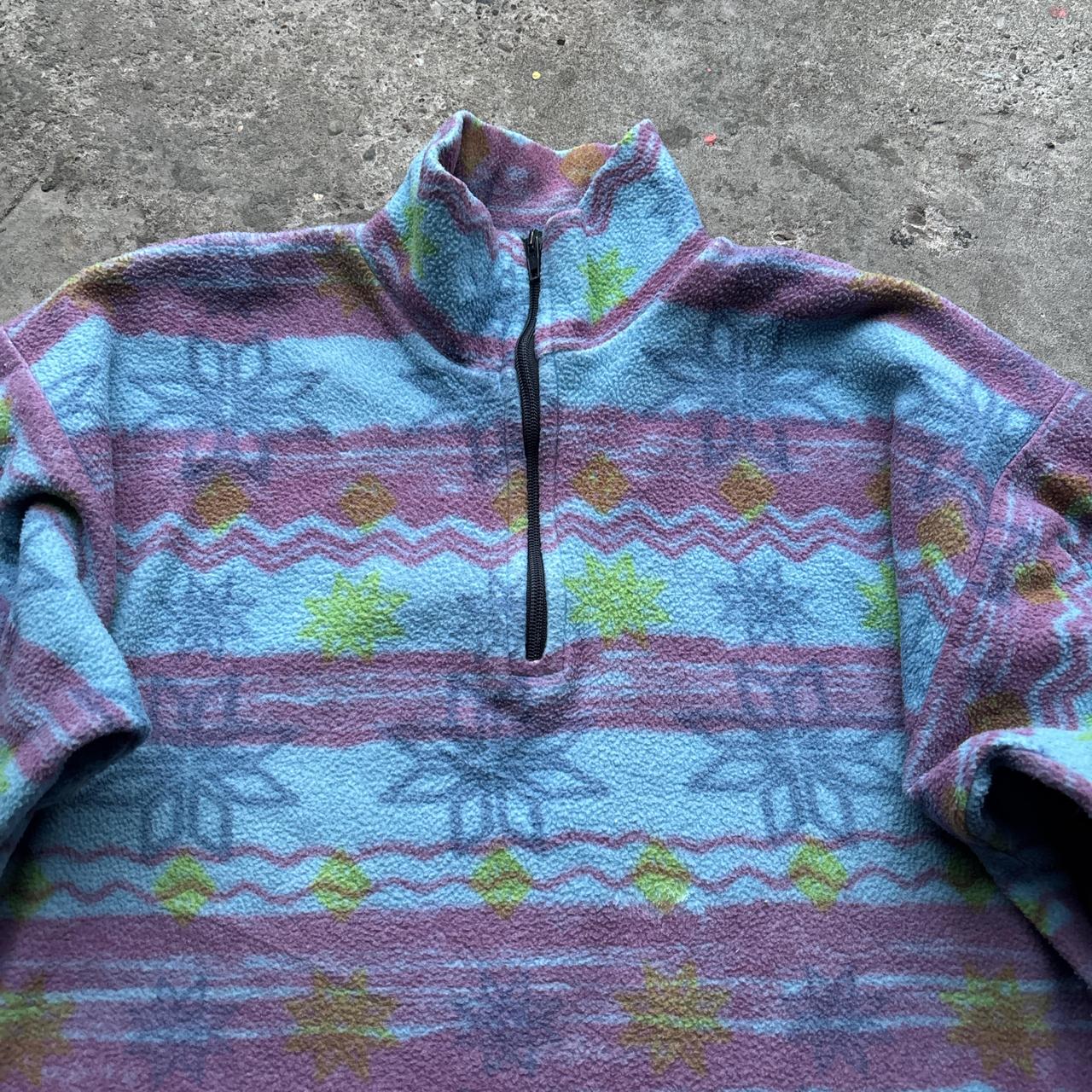 Vintage Blue and pink crazy fleece