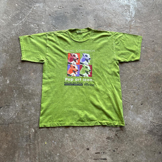 Vintage Green Single Stitch Pop Art Graphic T-Shirt