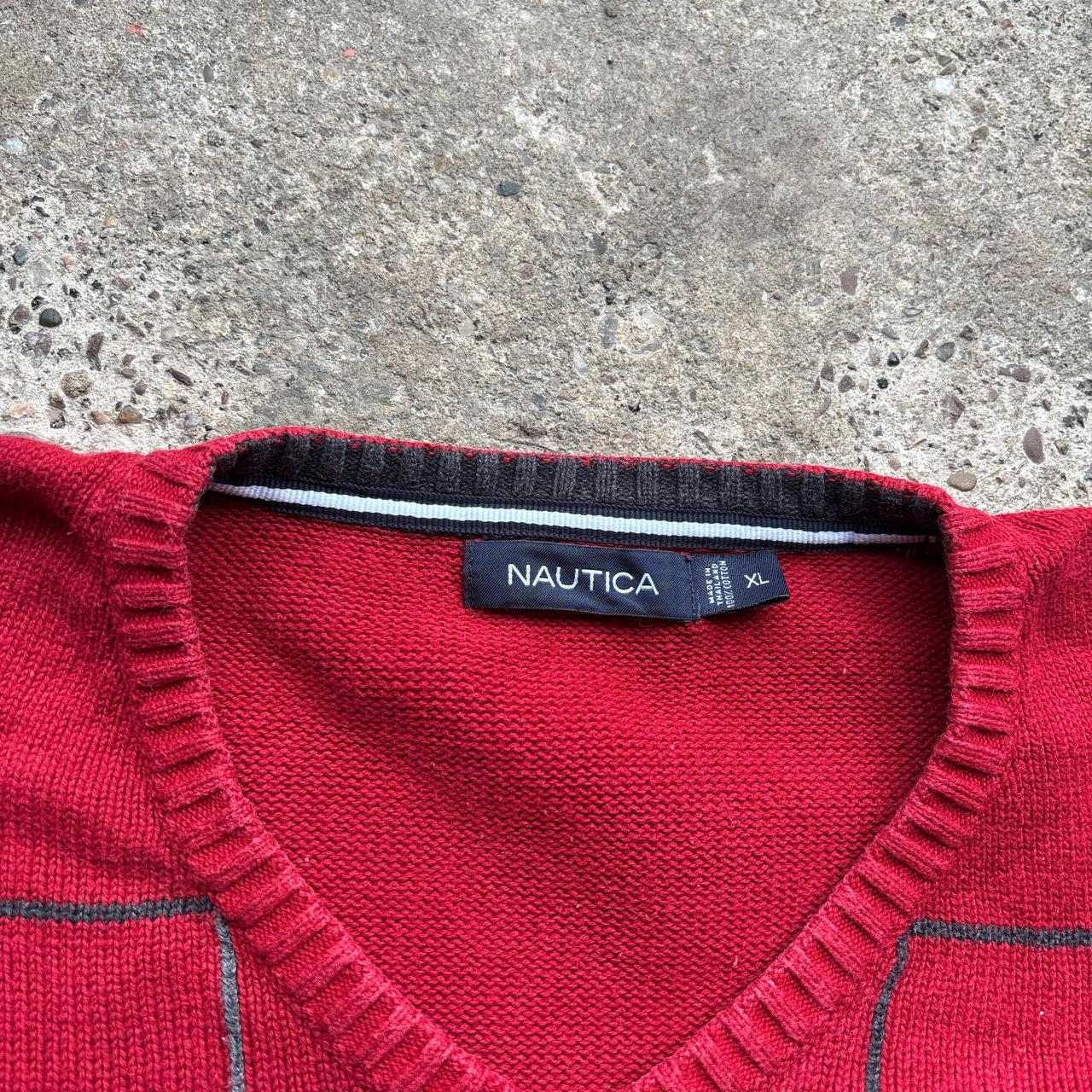 Y2K Red Chequered knitted sweater - XL