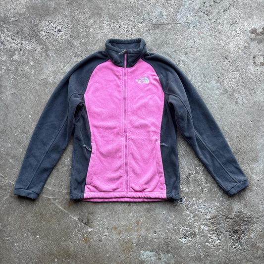 Pink and grey The North Face fleece jacket
