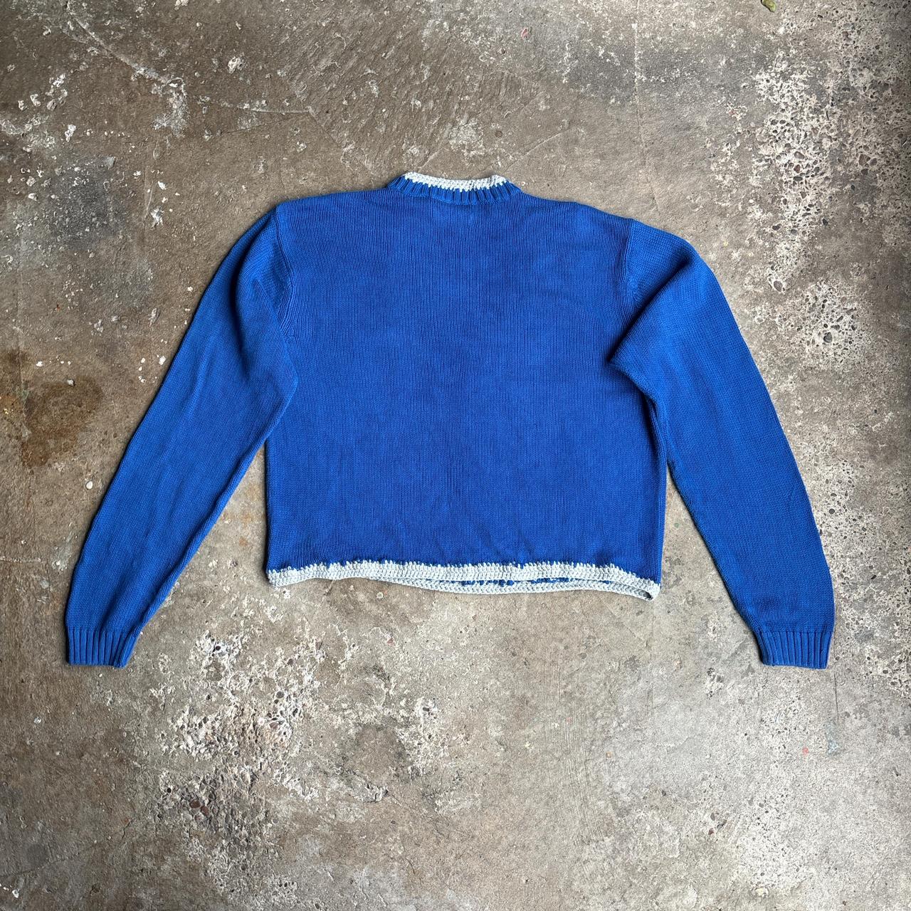 Blue Vintage Chaps Customised Knit Sweater - L