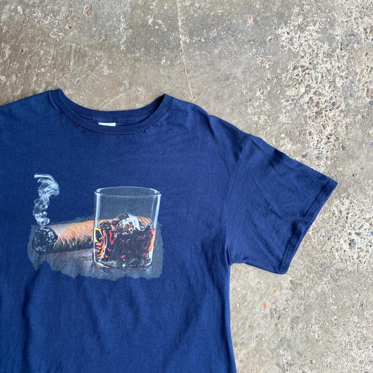 Navy Whiskey & Cigar Graphic T-Shirt