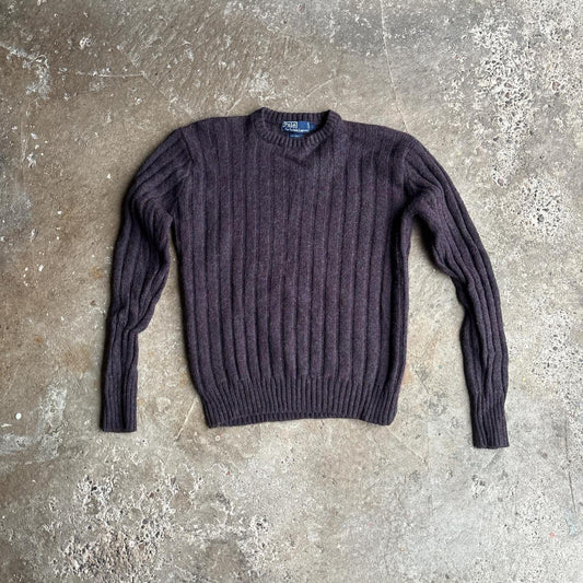 Purple Polo Ralph Lauren Wool Jumper - L