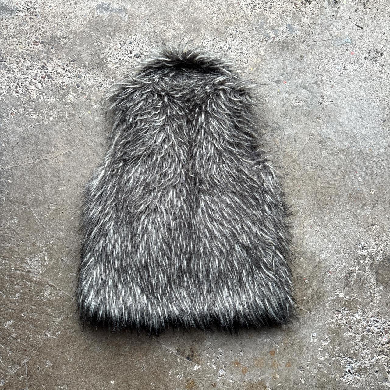 Steve Madden Grey Faux Fur Waistcoat Sleeveless - S/M