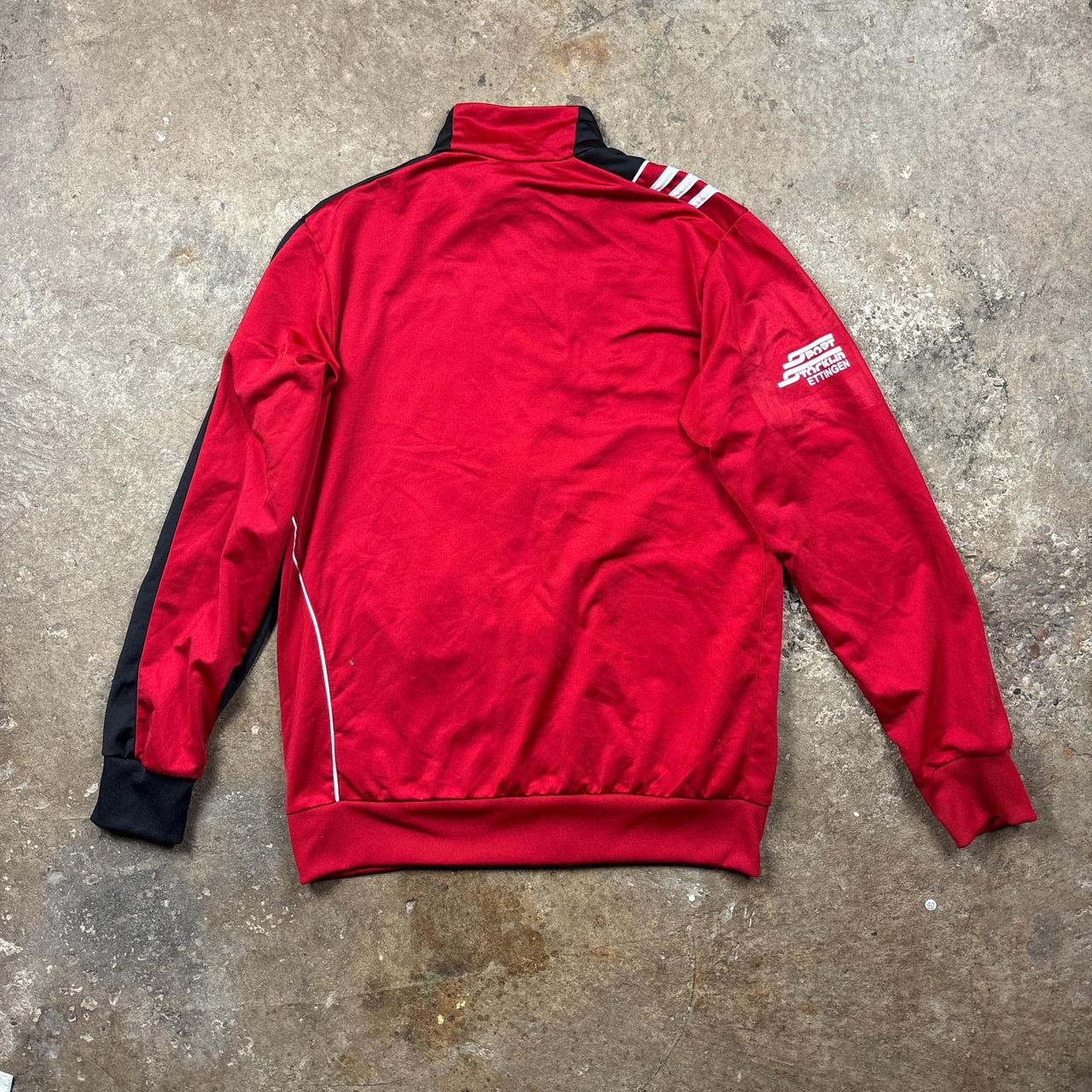 00s Red and Black Adidas FC Ettigen track jacket