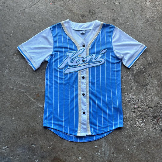 KARL KANI VARSITY PINSTRIPE BASEBALL JERSEY