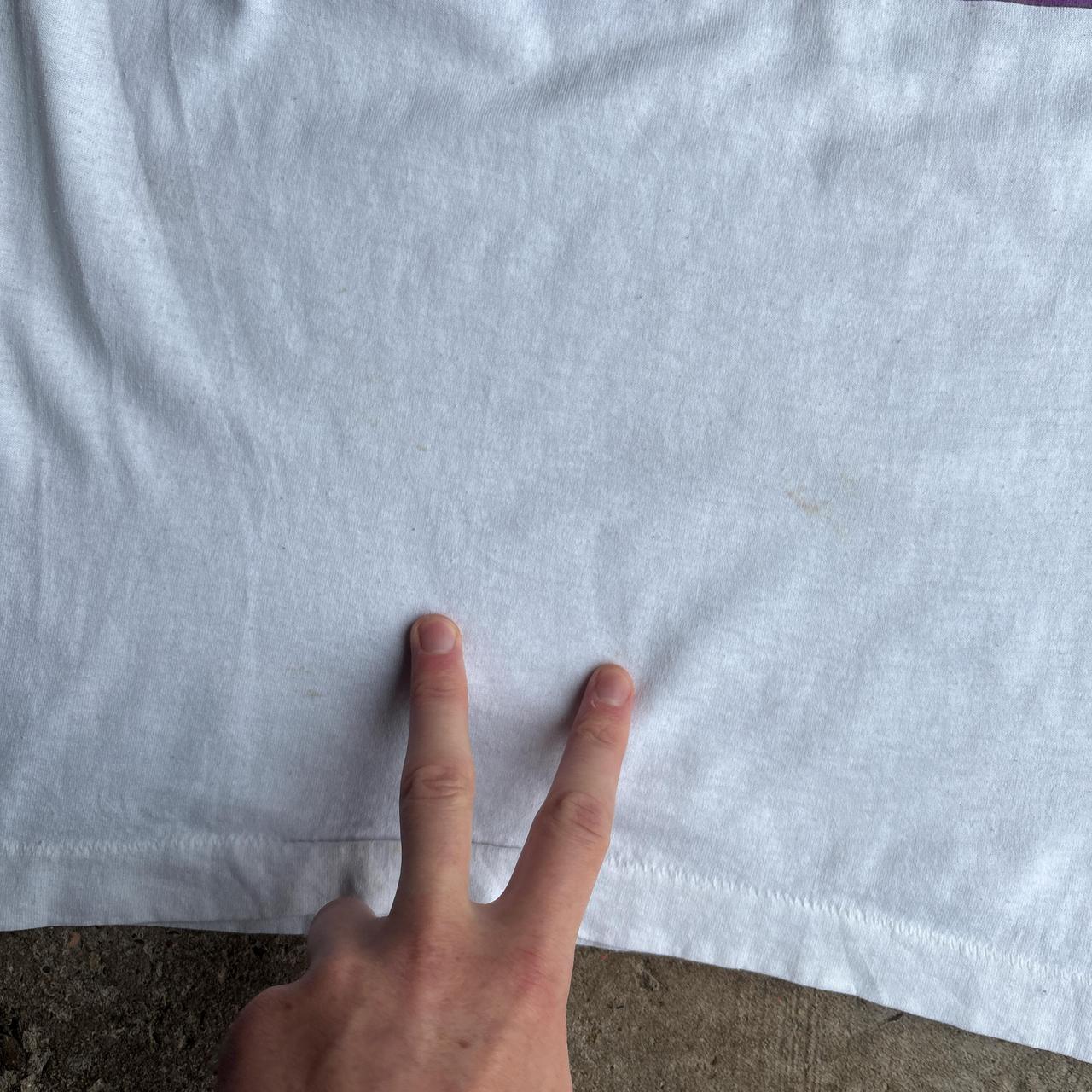 White Single Stitch Graphic Racing T-Shirt - L