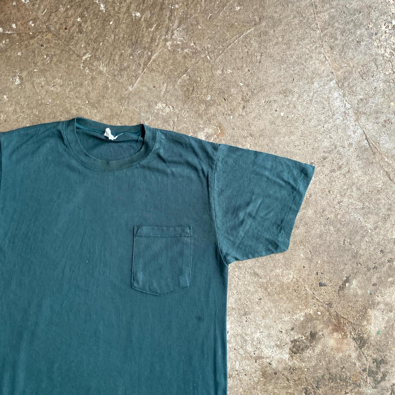 Vintage Green Single Stitch Pocket T-Shirt - M