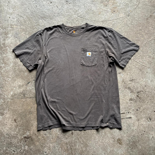 Brown Distressed Carhartt T-shirt - L