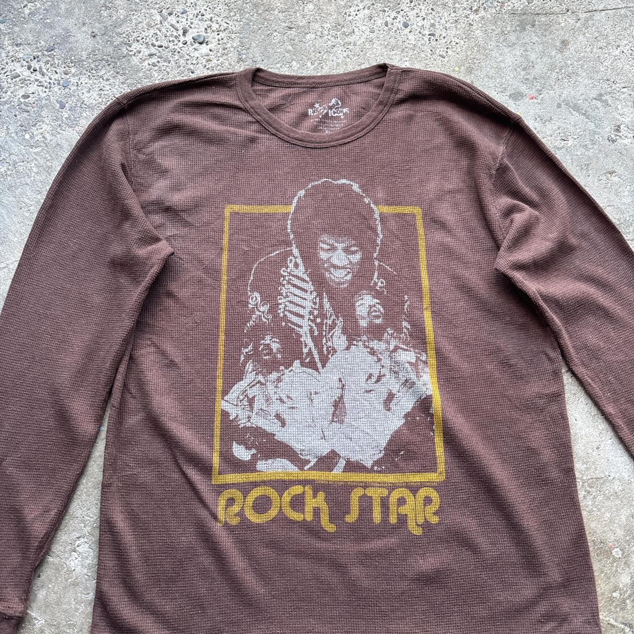 Y2k Brown Jimi Hendrix long-sleeve top - XL