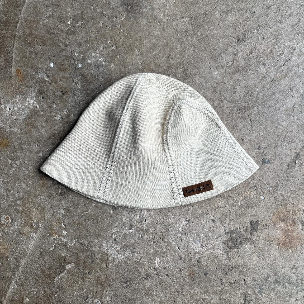 Cream Timberland Knitted Bucket Hat
