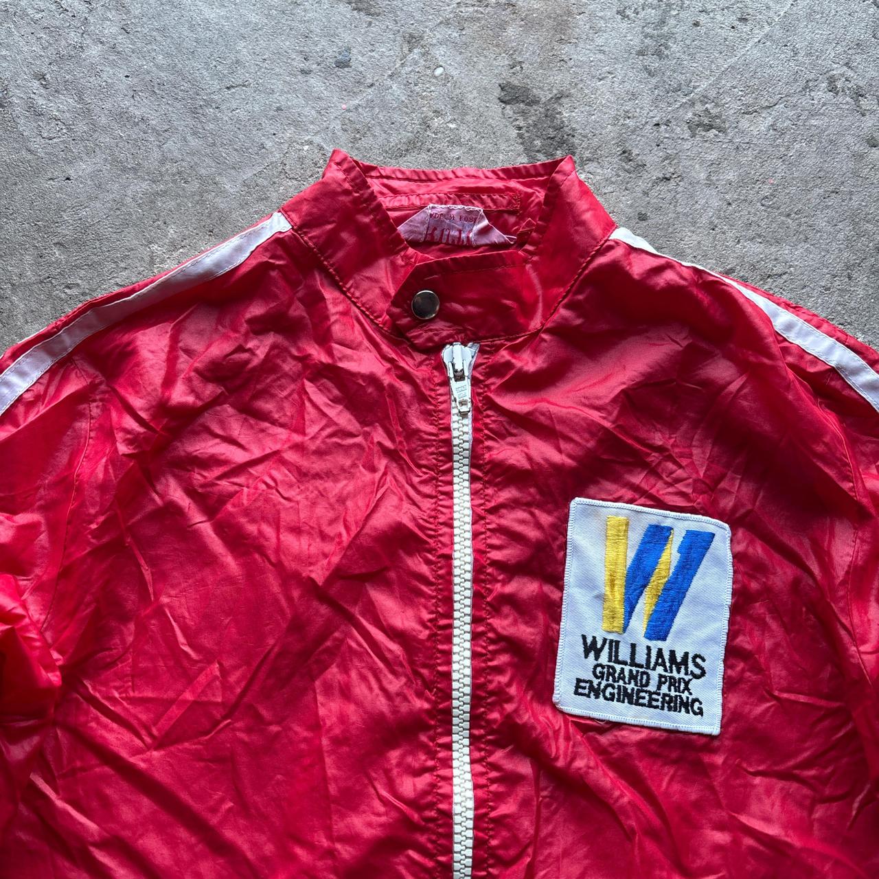 80s Red and white Brutus track jacket with custom patches