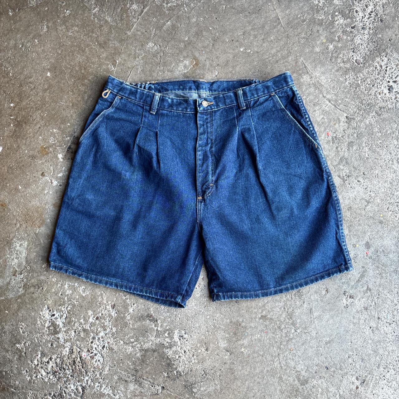 Dark Blue Denim Wrangler Carpenter Jean Shorts