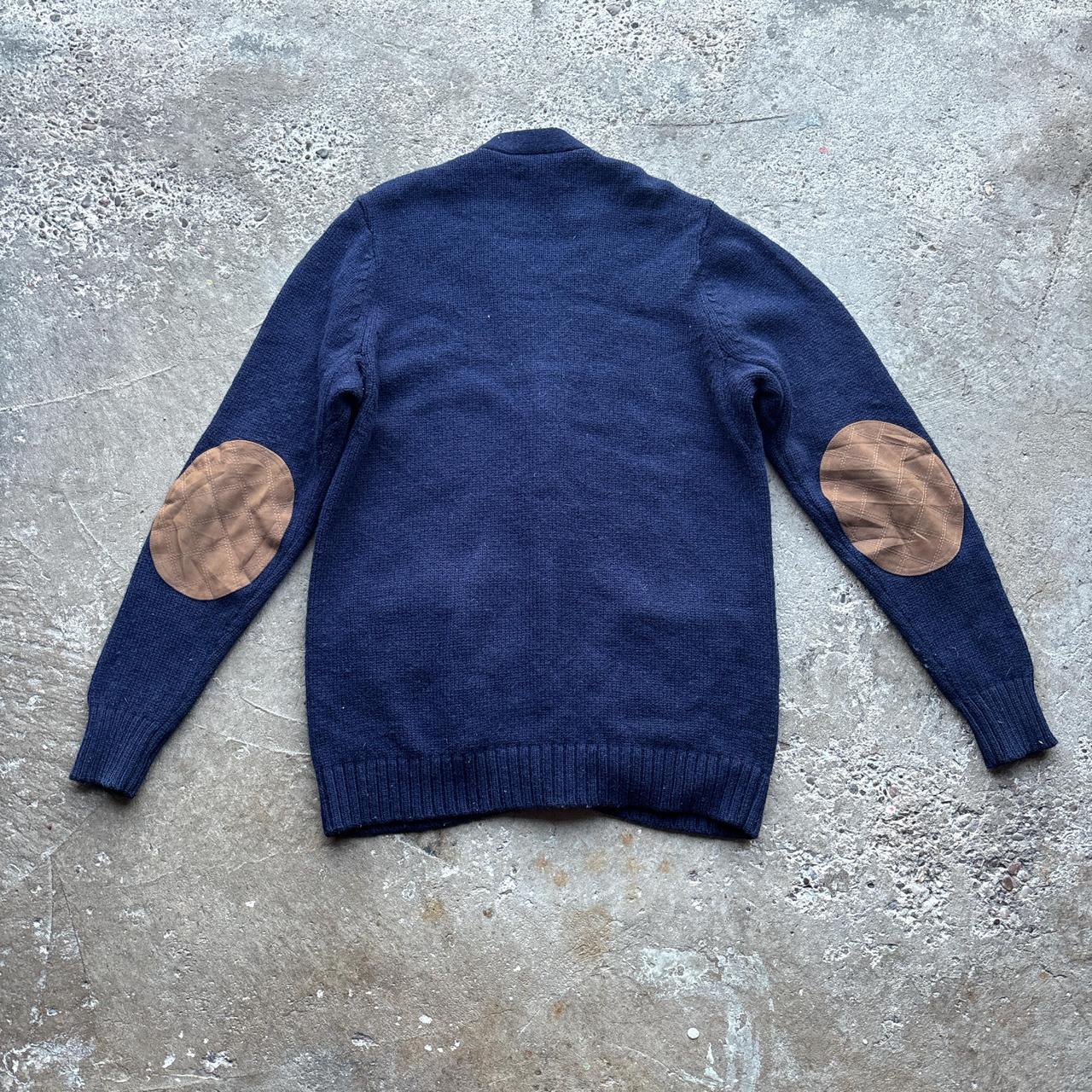 Navy v-neck wool cardigan - L (Tall)