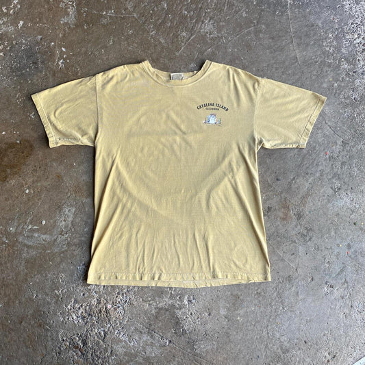 Washed Yellow ‘Catalina Island’ Graphic T-Shirt - M