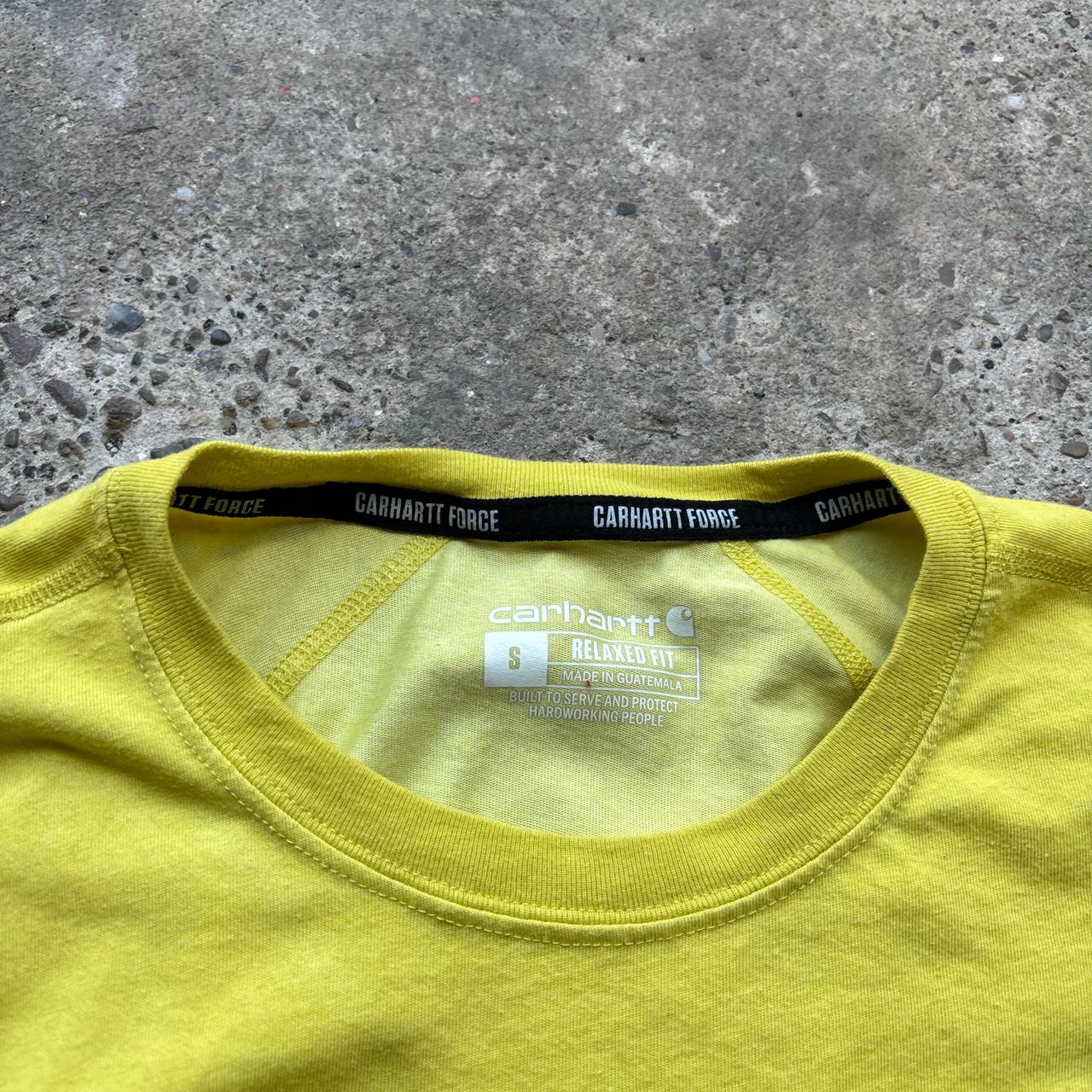 Yellow Carhartt Force Single pocket t-shirt - S