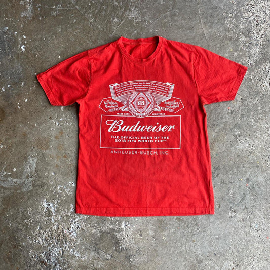 Red Budweiser Print T-Shirt
