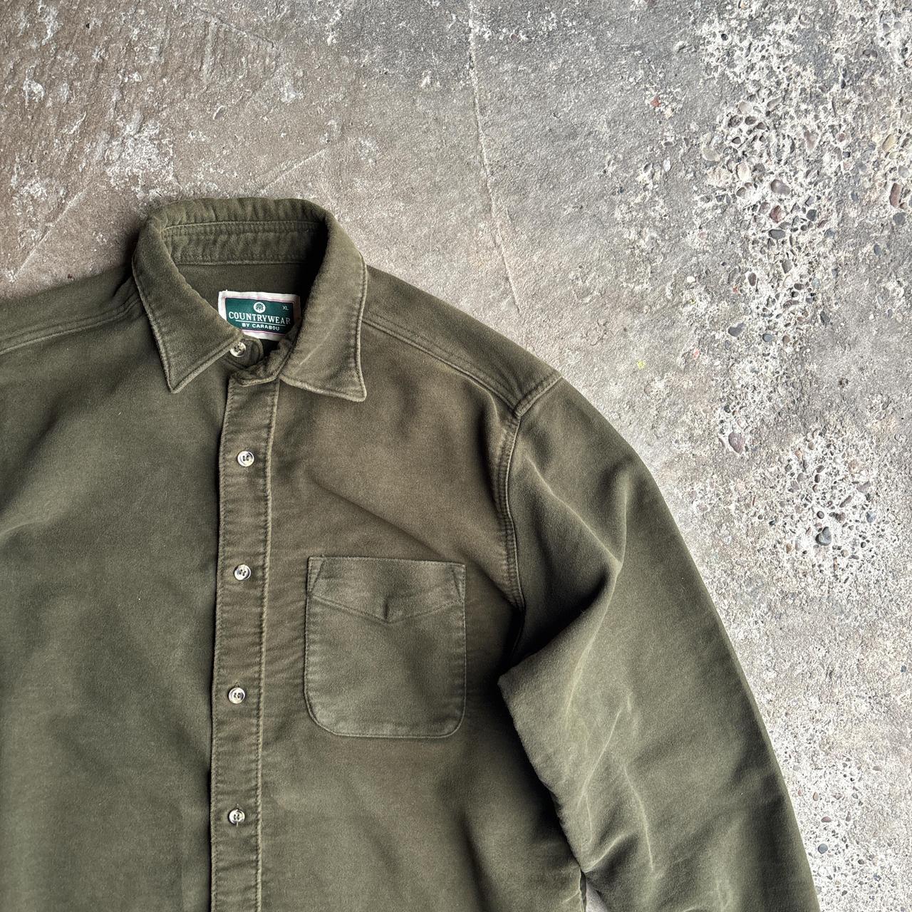 Khaki Green Heavyweight Cotton Shirt - XL