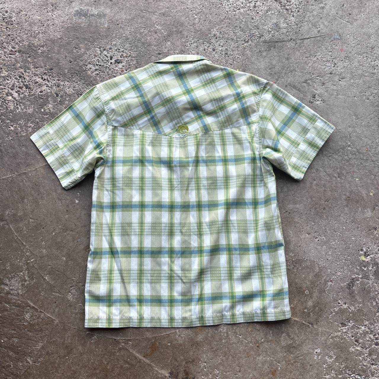 00s Green Quiksilver chequered shirt - S