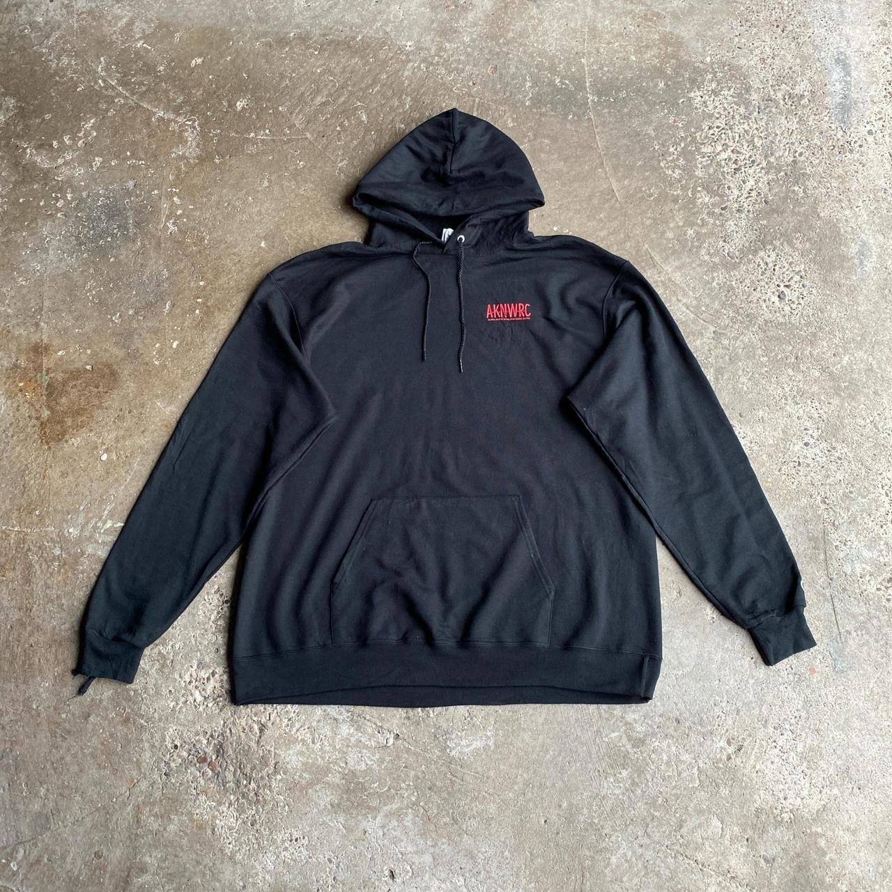Black & Red Graphic Champion Hoodie - XL