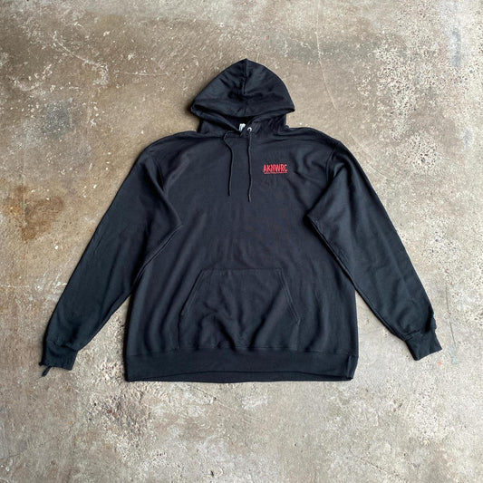Black & Red Graphic Champion Hoodie - XL