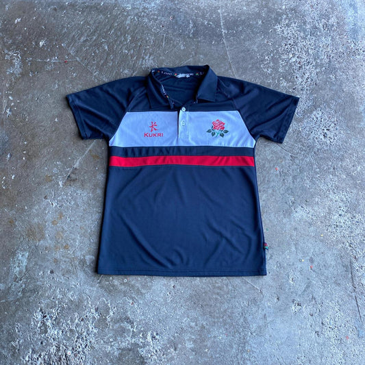 Navy Kukri England Rugby Polo Shirt - M