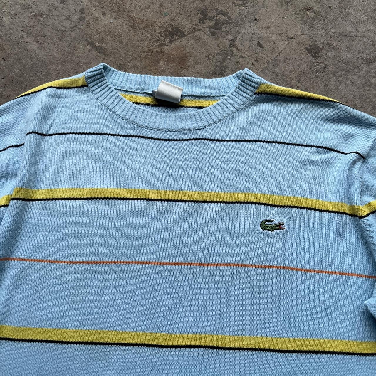 Vintage Blue striped Lacoste knitted sweater