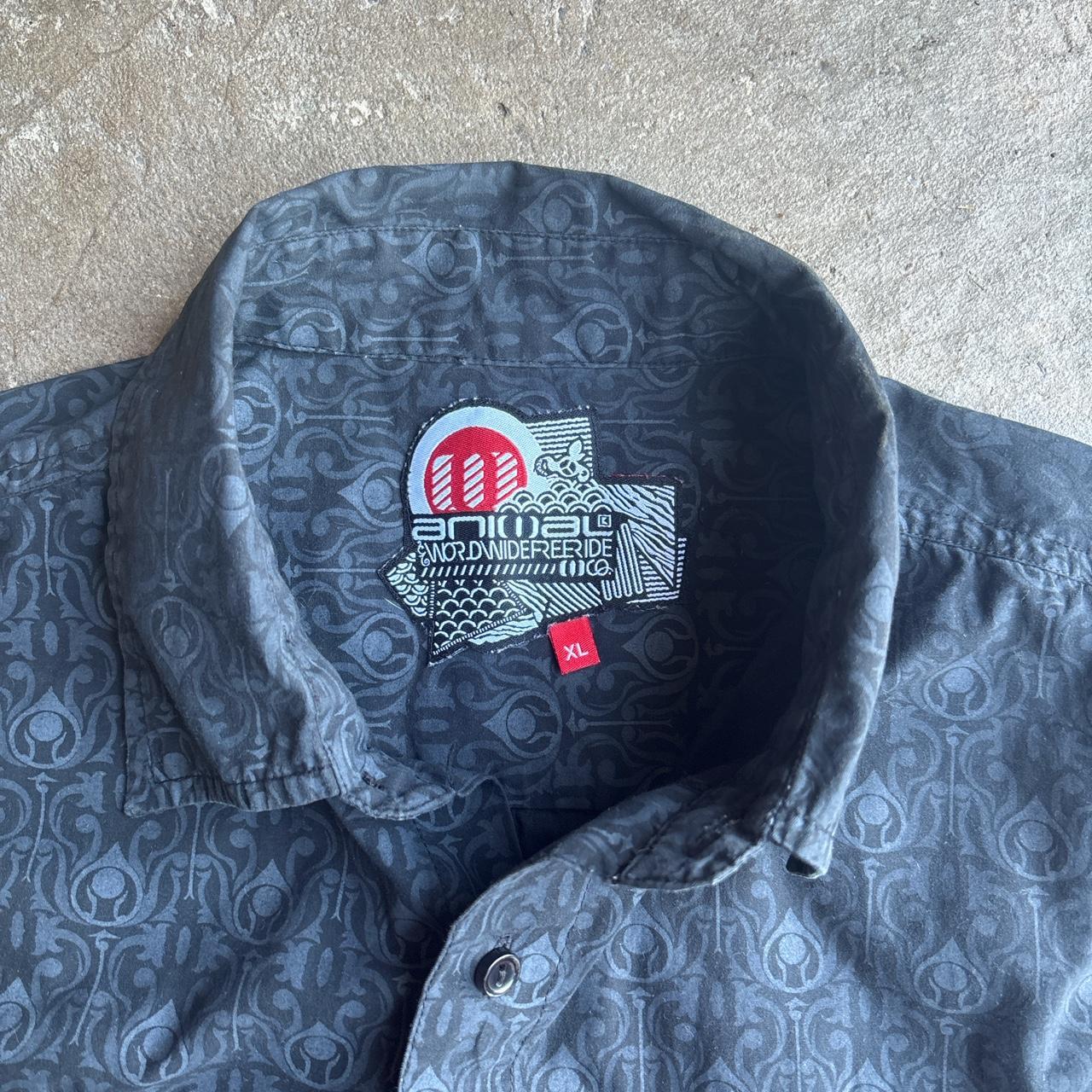 Grey Graphic Animal Short Sleeve Shirt