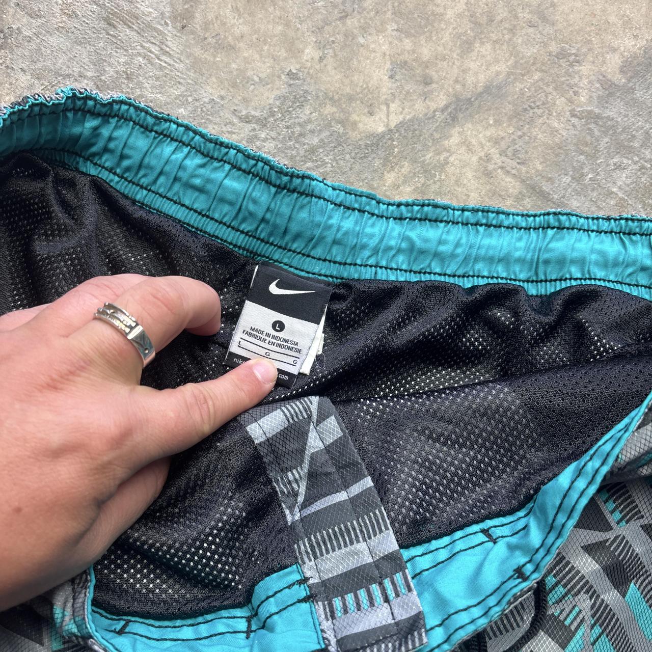 Grey and blue Nike swimwear trunks - L
