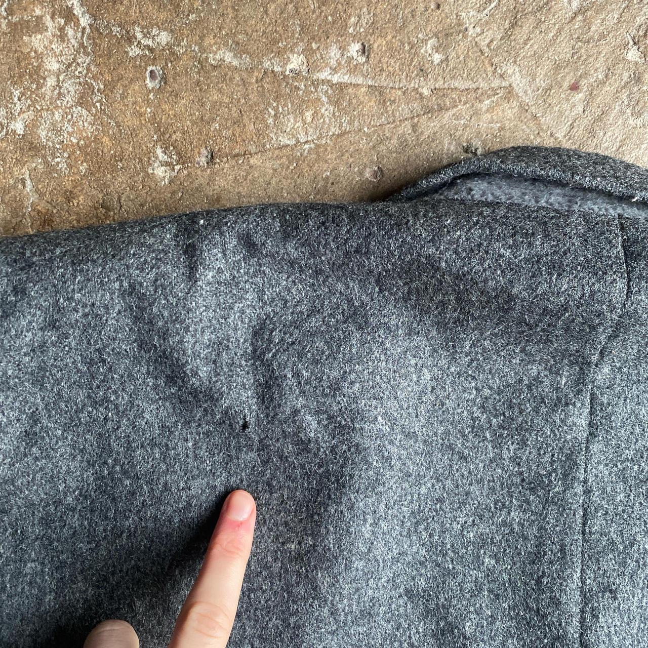 Vintage Grey Wool Long Overcoat - XL