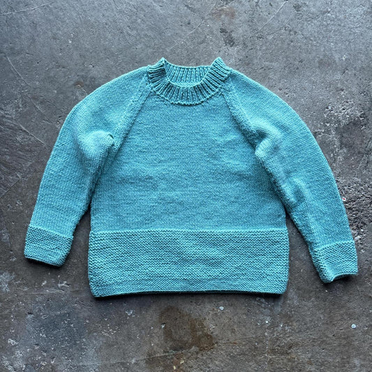Light blue Hand knit wool jumper