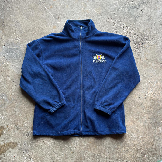 Vintage Fosters Full Zip Fleece in Navy
