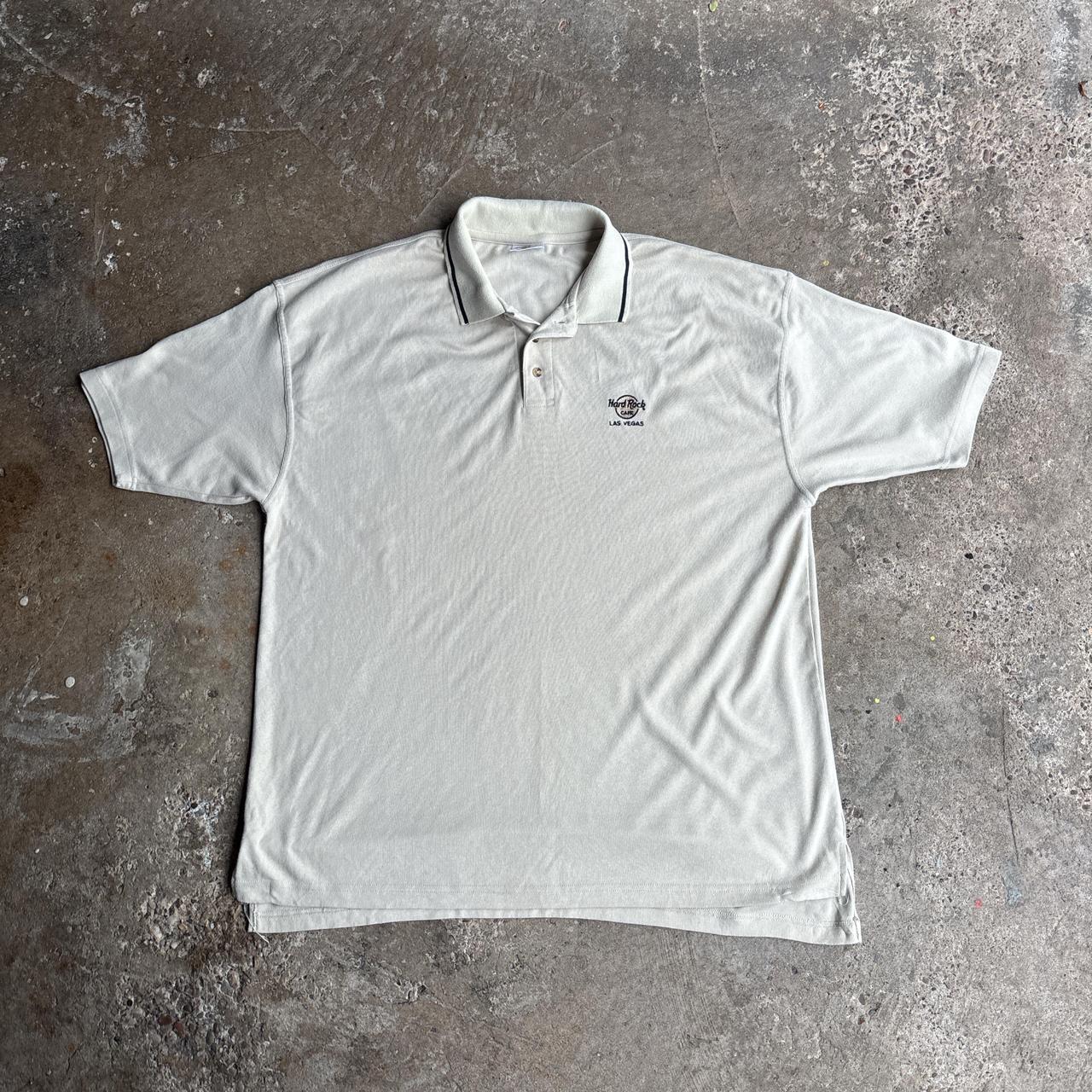 Vintage Cream Hard Rock Cafe Las Vegas Polo Shirt