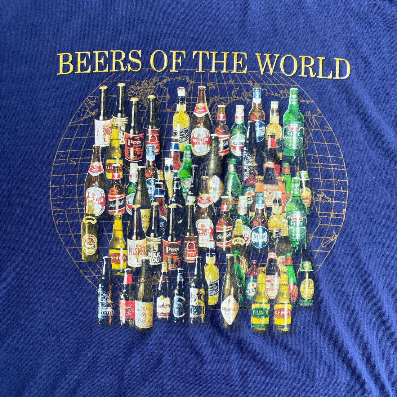 Navy Graphic ‘Beers of the World’ T-Shirt - XL