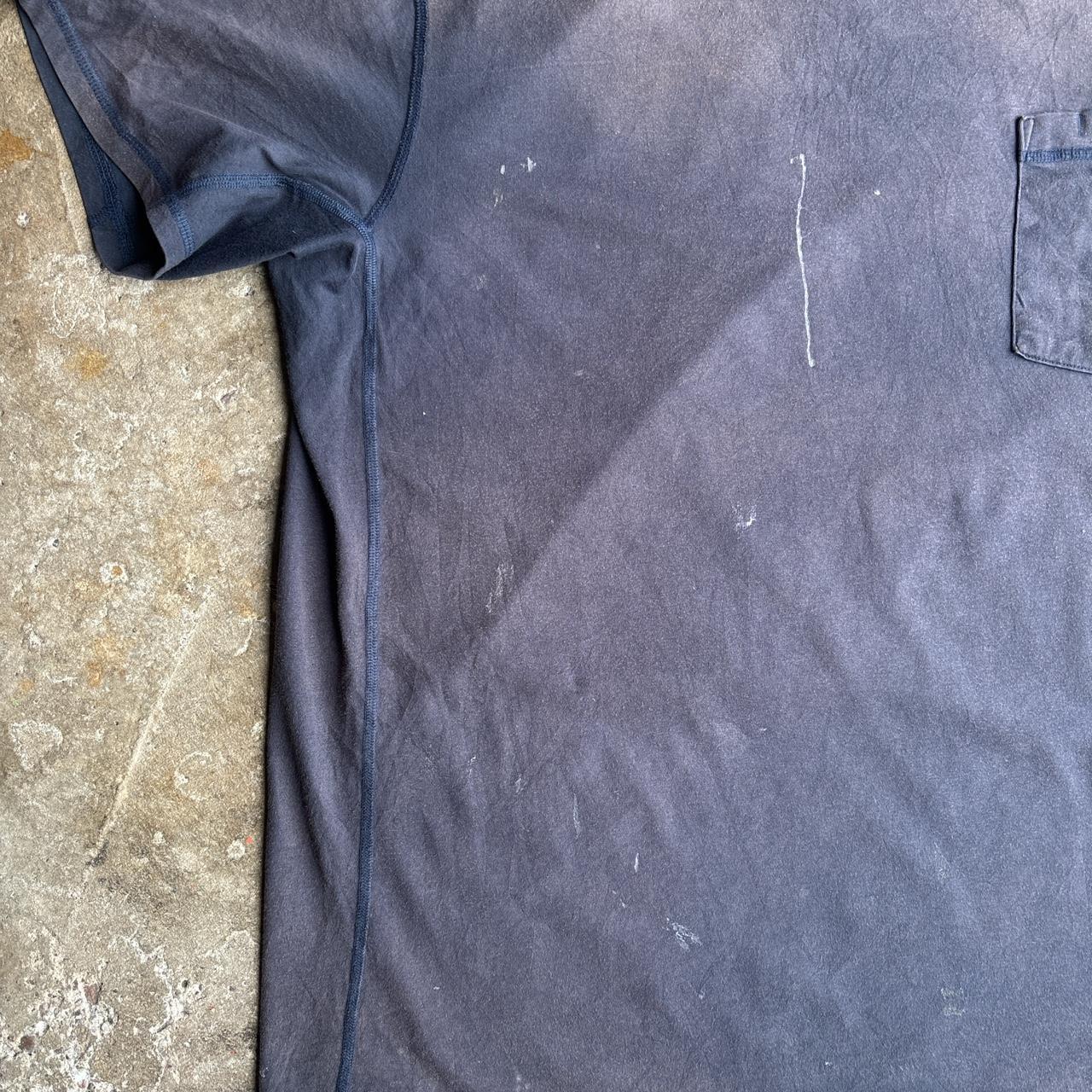 Sun Stained Navy Carhartt Distressed Single Pocket T-Shirt - XL