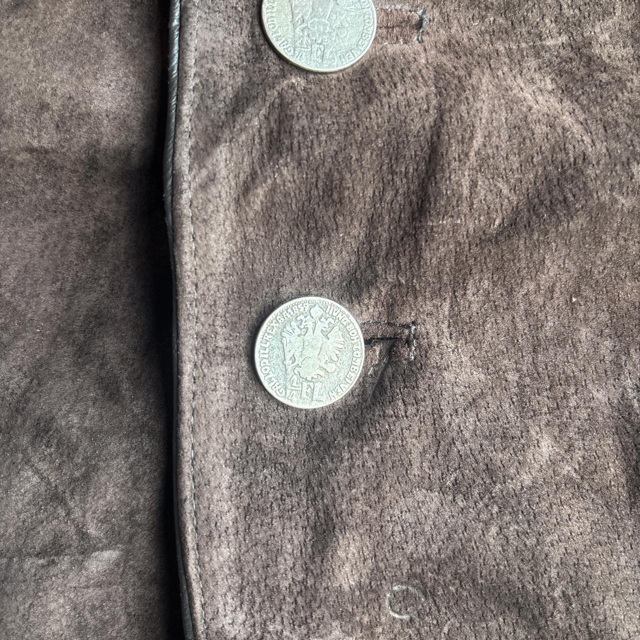 Vintage Distler Suede Vest w/ Leather Collar - 2XL